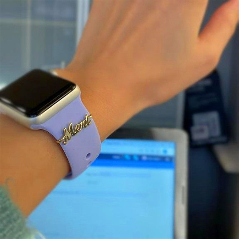 Stainless Steel Name Nameplate Creative Personalized Watch Band Custom English Letters Ornament Stainless Steel Name Nameplate Creative Personalized Watch Band Custom English Letters Ornament